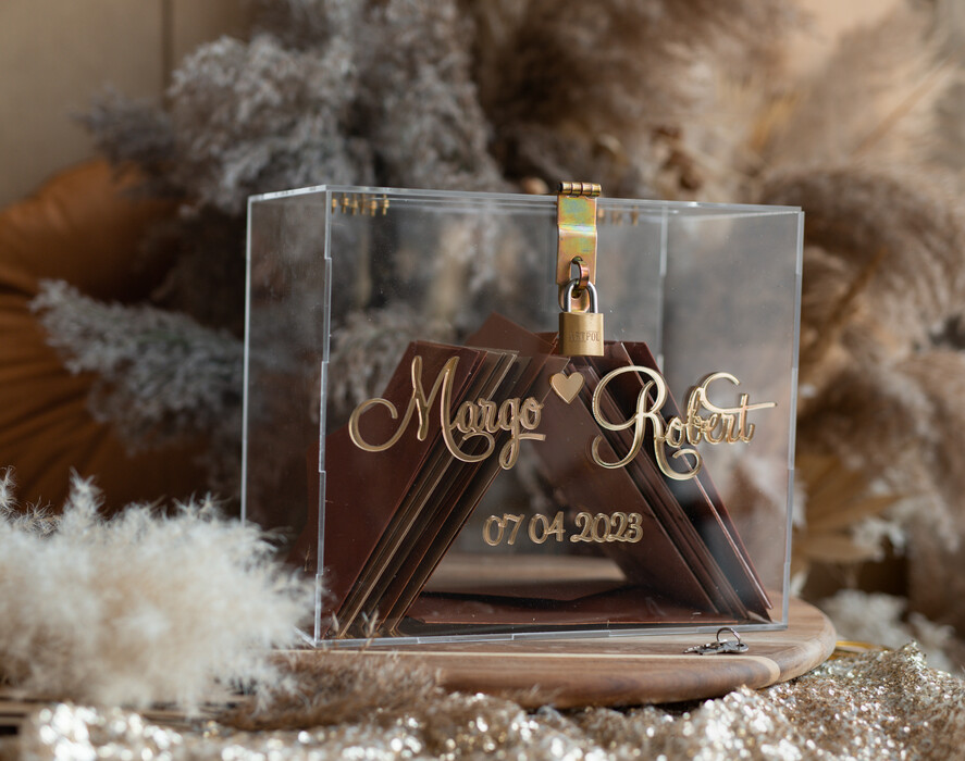 Pudełko na koperty  glamour akrylowa kopertówka na koperty, pudełko na koperty przezroczyste z pleksy, pomysł na pudełko na koperty na weselu, akrylowe pudełko na koperty  3