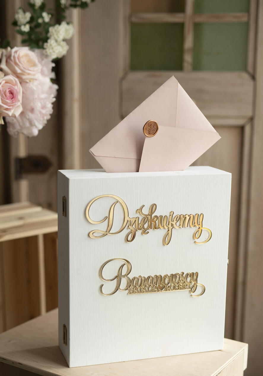 Pudełko na koperty  glamour drewniane pudełko na koperty2