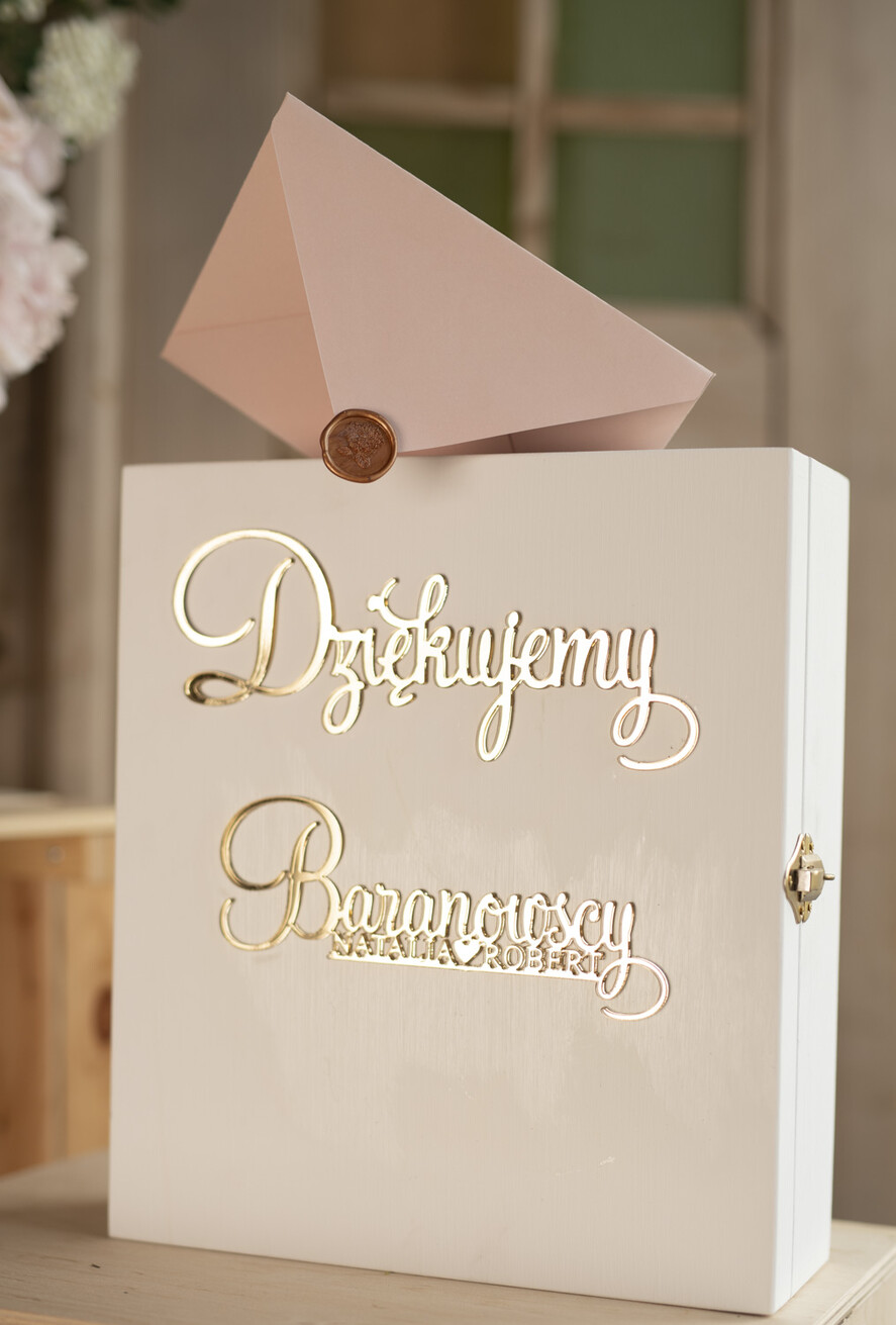 Pudełko na koperty  glamour drewniane pudełko na koperty0