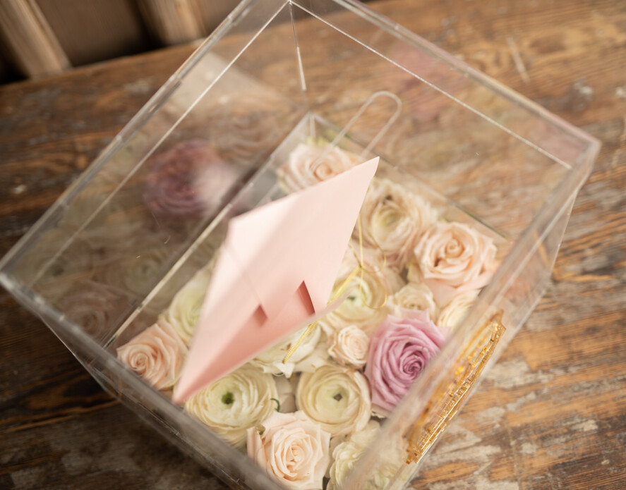 Pudełko na koperty  glamour przezroczysta kopertówka skrzynka na koperty weselne pudełko na kartki ślubne srebrne napisy wasze imiona10