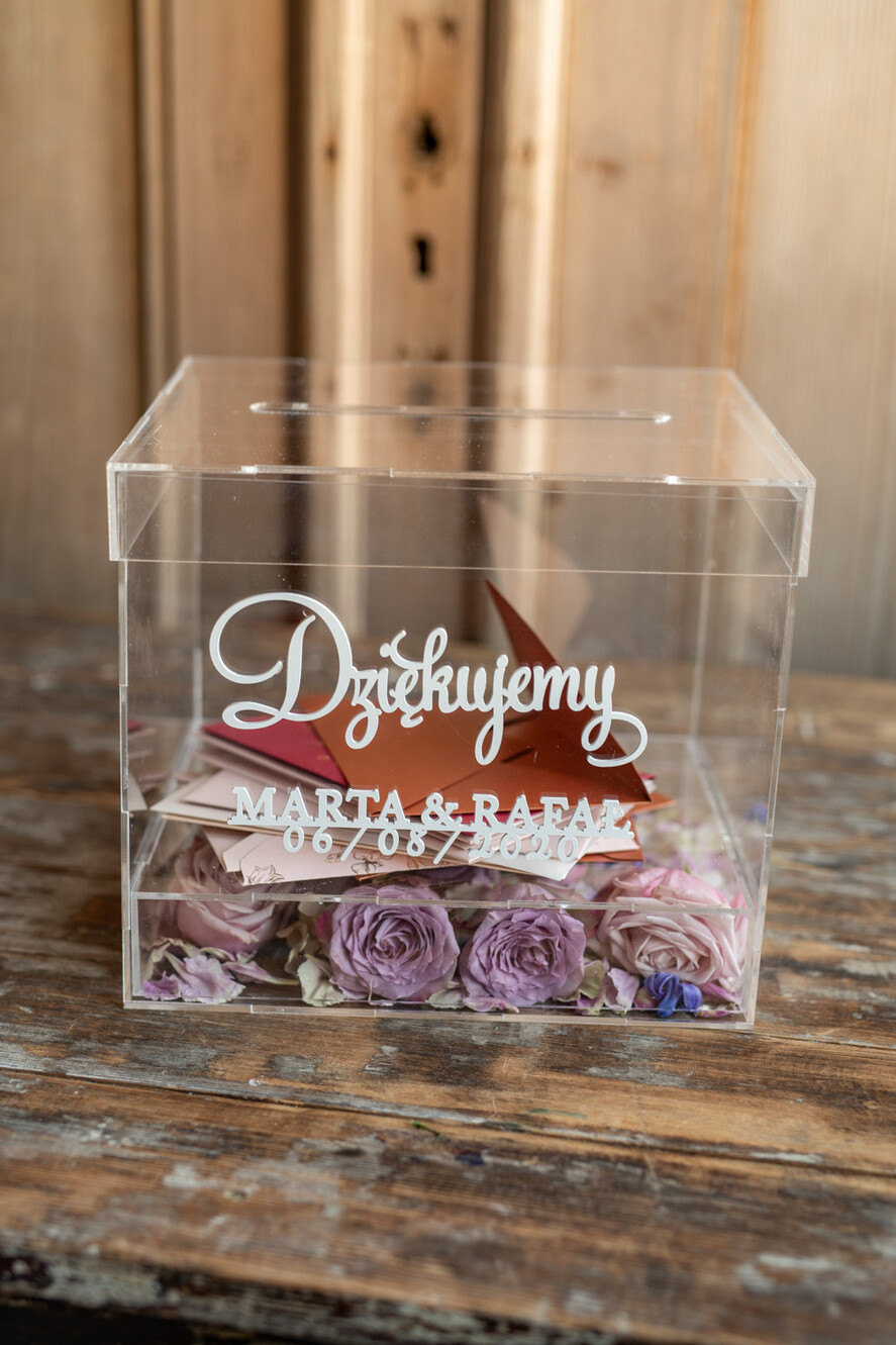 Pudełko na koperty  glamour Nowoczesna wyjątkowa skrzynka na koperty ślubne wesele glamour10