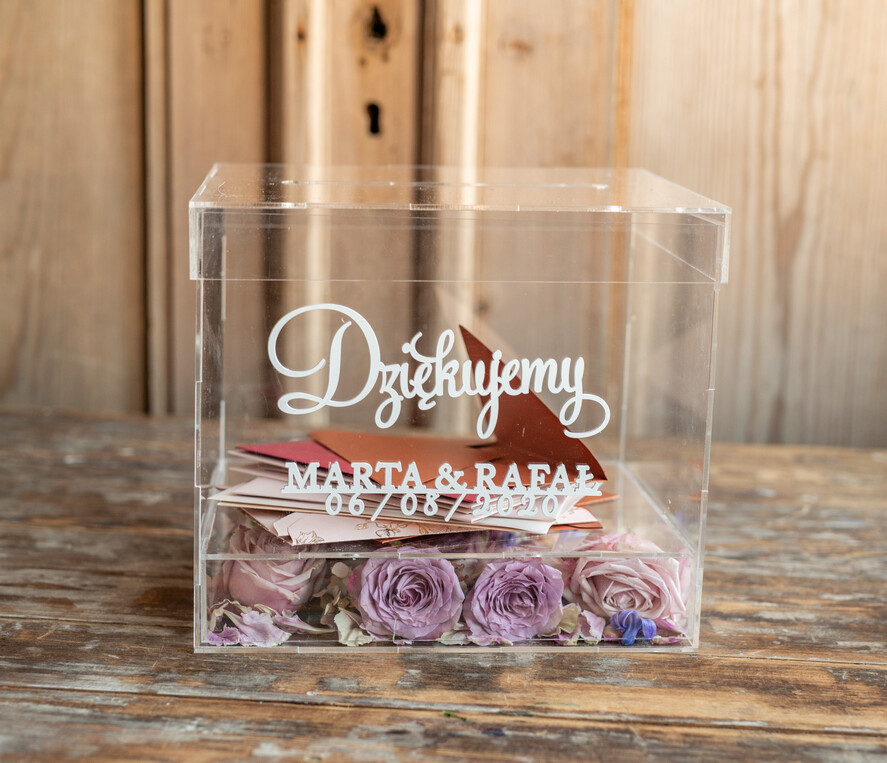 Pudełko na koperty  glamour Nowoczesna wyjątkowa skrzynka na koperty ślubne wesele glamour16