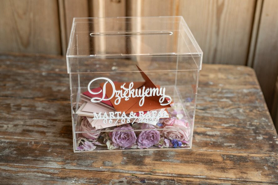 Pudełko na koperty  glamour Nowoczesna wyjątkowa skrzynka na koperty ślubne wesele glamour6