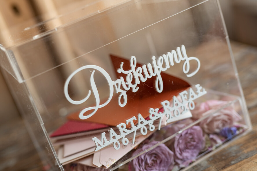 Pudełko na koperty  glamour Nowoczesna wyjątkowa skrzynka na koperty ślubne wesele glamour9