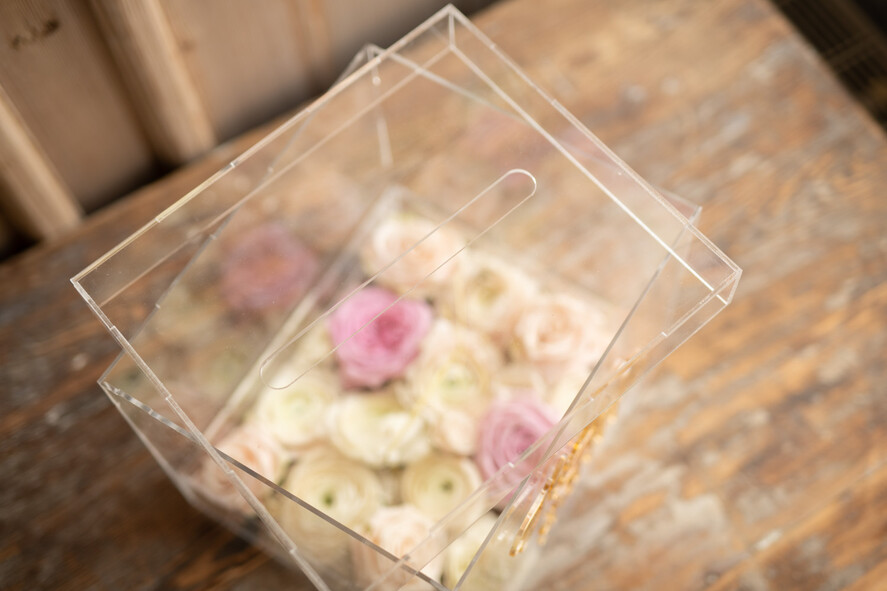 Pudełko na koperty  glamour przezroczysta kopertówka skrzynka na koperty weselne pudełko na kartki ślubne złote napisy4