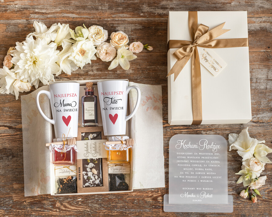 Prezenty, Podziękowania dla Rodziców zestawy prezentowe kubki filiżanki prezenty dla rodziców na podziekowanie, zestaw prezentowy z kubkiem lub filiżanką0