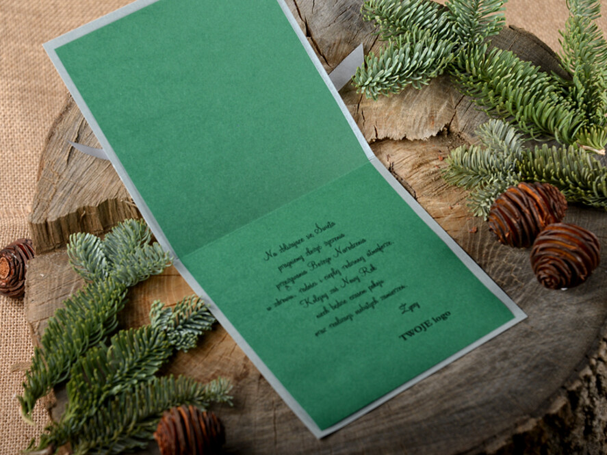 Kartki świąteczne z logo firmy laserowe kartki świąteczne dla firm z logo, karnety bożonarodzeniowe cięte laserem2