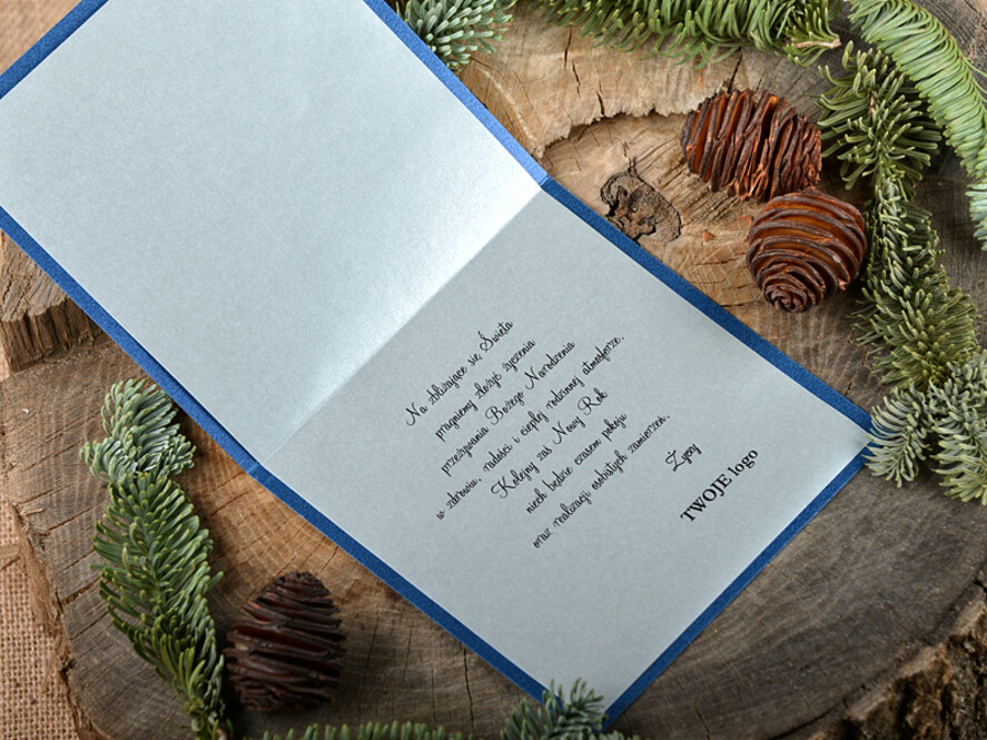 Kartki świąteczne z logo firmy laserowe firmowe kartki bozonoarodzeniowe z logo, laserowo wycinane karnety bożonarodzeniowe2