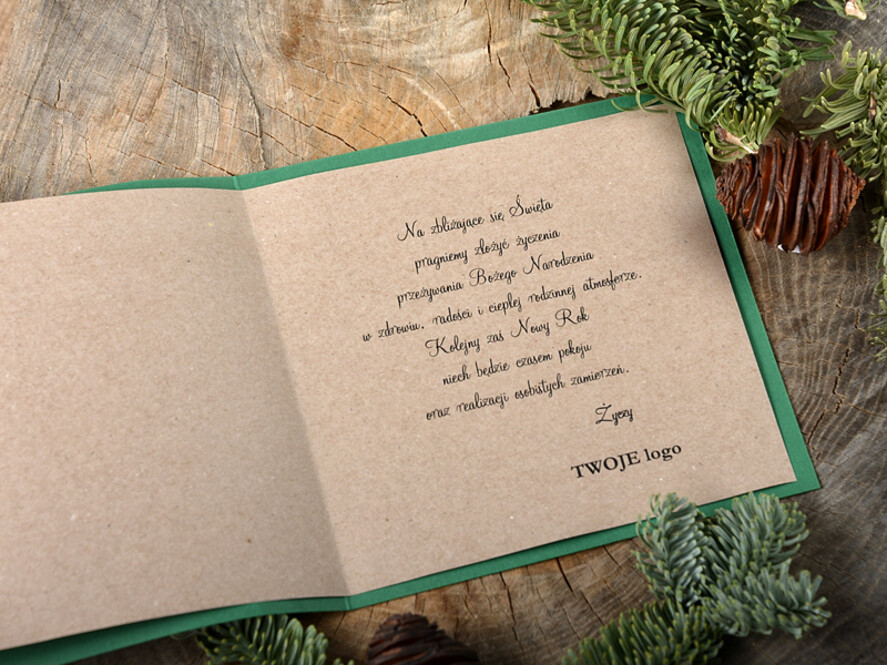 Kartki świąteczne z logo firmy laserowe kartki świąteczne z logo twojej firmy, karnety bożonarodzeniowe ciete laserem3