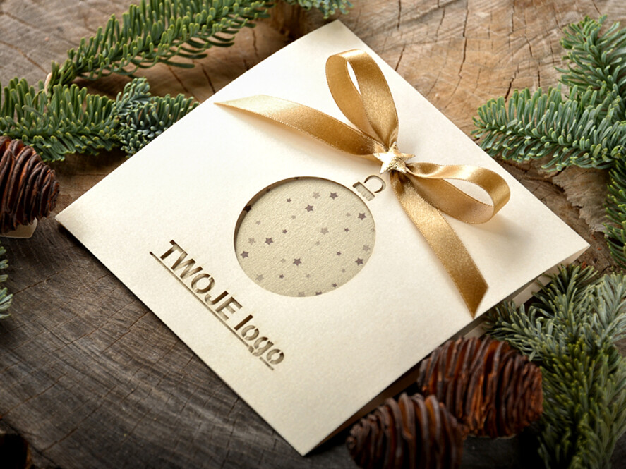 Kartki świąteczne z logo firmy laserowe Kartki Bożonarodzeniowe z Logo Twojej Firmy, karnety bożonarodzeniowe ciete laserem1