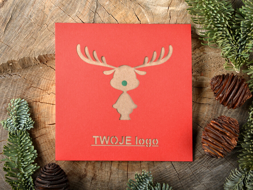 Kartki świąteczne z logo firmy laserowe kartka swiateczna z logo twojej firmy, karnety bożonarodzeniowe ciete laserem1