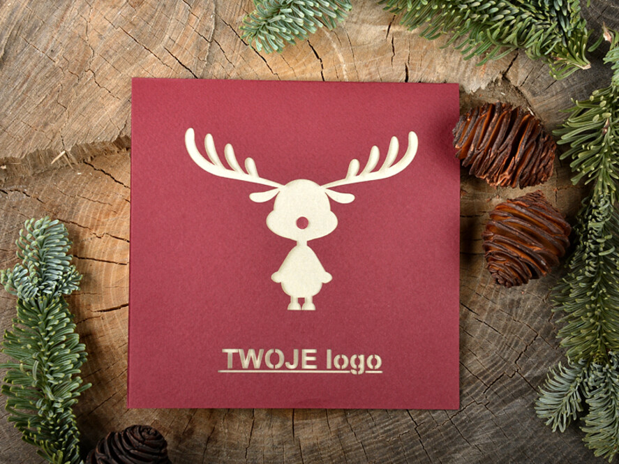 Kartki świąteczne z logo firmy laserowe firmowe kartki świąteczne z logo twojej firmy, laserowo wycinane karnety bożonarodzeniowe0
