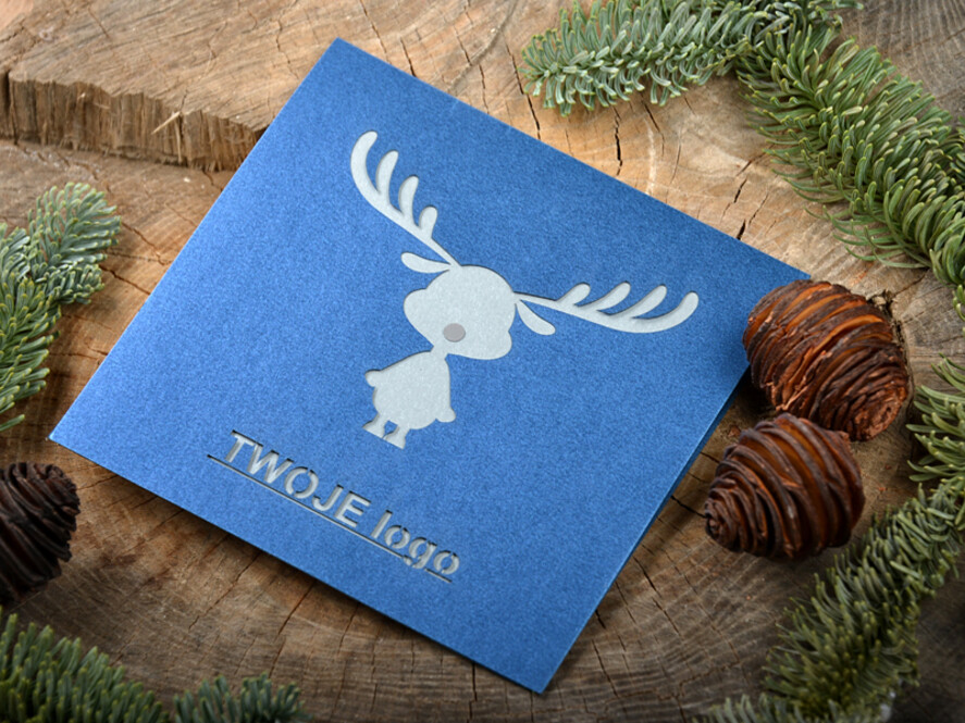 Kartki świąteczne z logo firmy laserowe kartka świąteczna z logo firmy, składane kartki wycinane laserowo1
