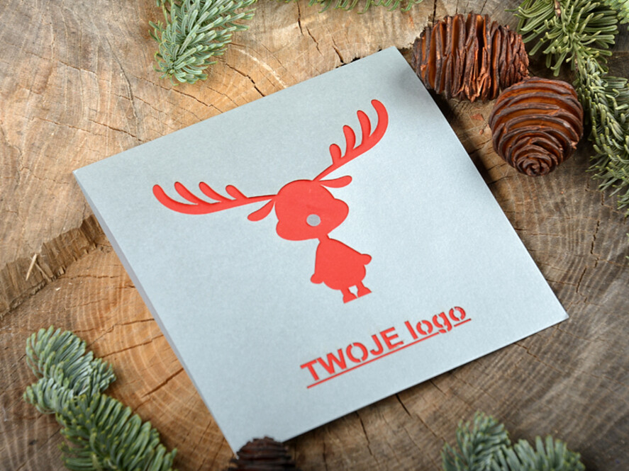 Kartki świąteczne z logo firmy laserowe kartki swiateczne z logo twojej firmy, karnety bożonarodzeniowe i na nowy rok wycianane laserowo1