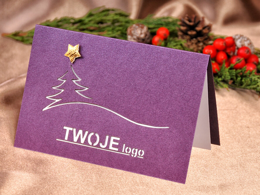 Kartki świąteczne z logo firmy laserowe Kartki Bożonarodzeniowe z Logo Twojej Firmy, karnety bożonarodzeniowe cięte laserem1