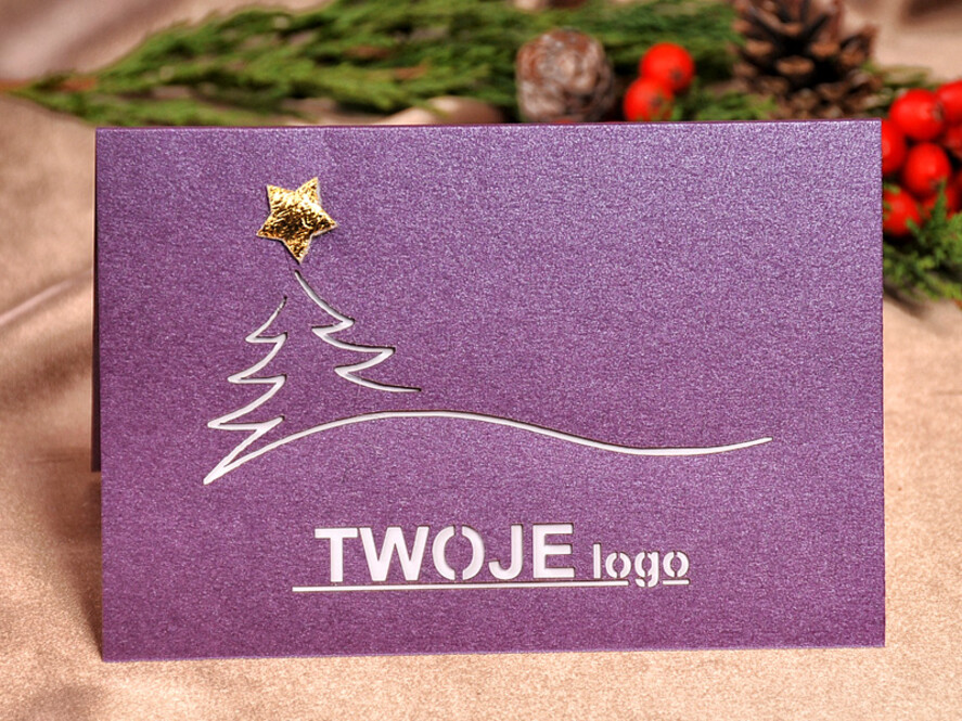 Kartki świąteczne z logo firmy laserowe Kartki Bożonarodzeniowe z Logo Twojej Firmy, karnety bożonarodzeniowe cięte laserem0