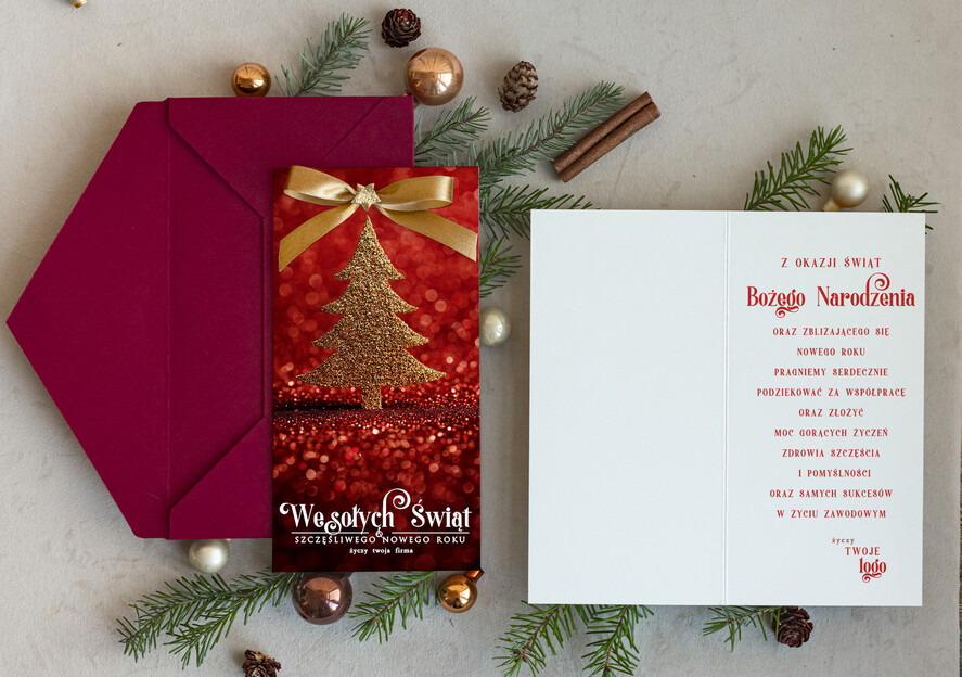 Kartki świąteczne z logo firmy elegance kartka świąteczna dla firmy z logo biznesowe kartki swiateczne dla firm Kartki świąteczne z logo dla firm1
