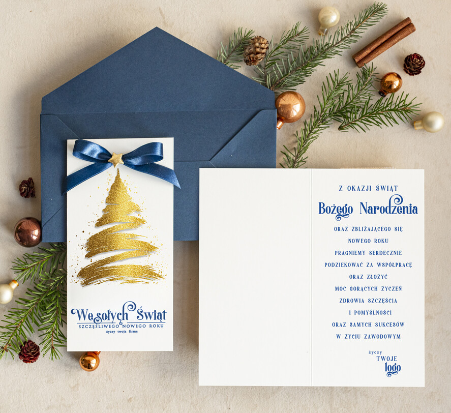 Kartki świąteczne z logo firmy elegance kartka świąteczna dla firmy z logo biznesowe kartki swiateczne dla firm Kartki świąteczne z logo dla firm1