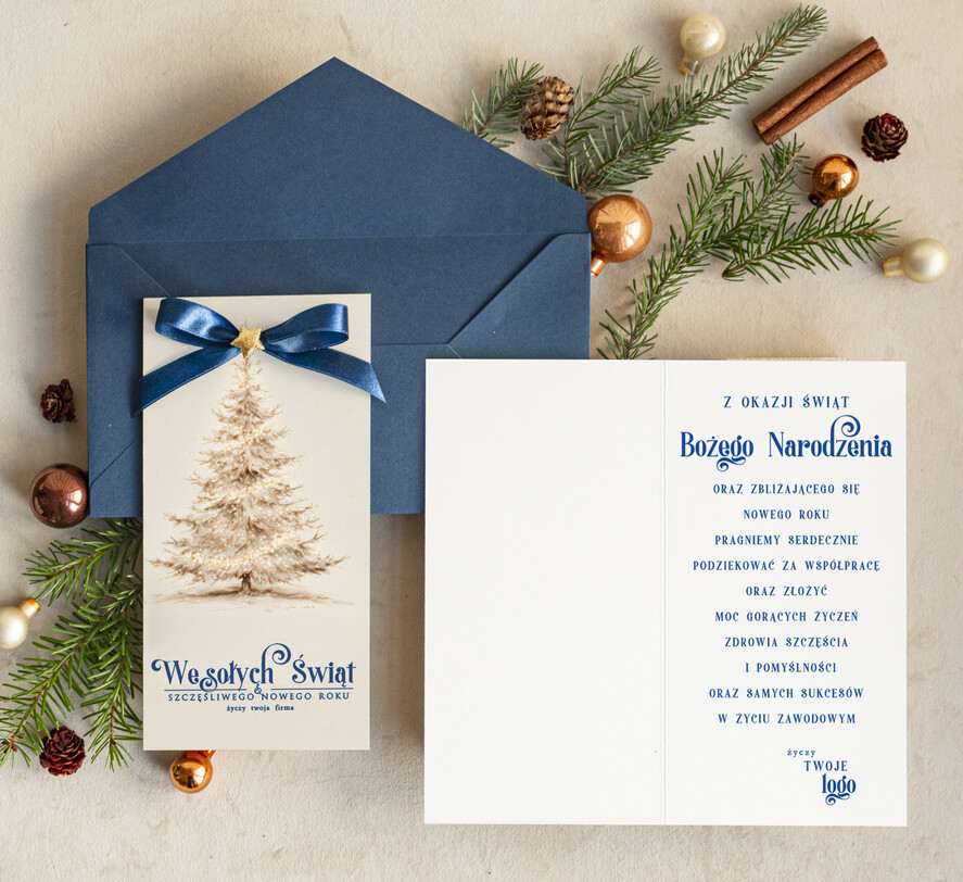 Kartki świąteczne z logo firmy elegance kartka świąteczna dla firmy z logo biznesowe kartki swiateczne dla firm Kartki świąteczne z logo dla firm1