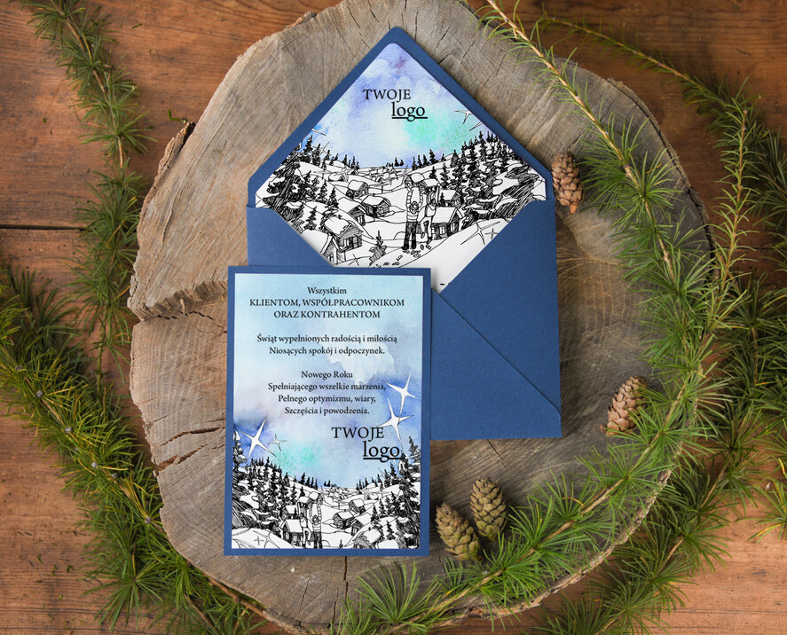 Kartki świąteczne z logo firmy natural biznesowe kartki świąteczne z Twoim logo, ręcznie robione3