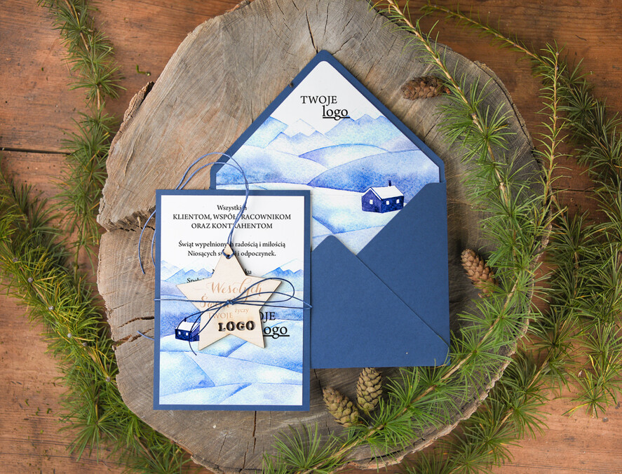 Kartki świąteczne z logo firmy natural kartki świąteczne dla firmy z logo, naturalne1