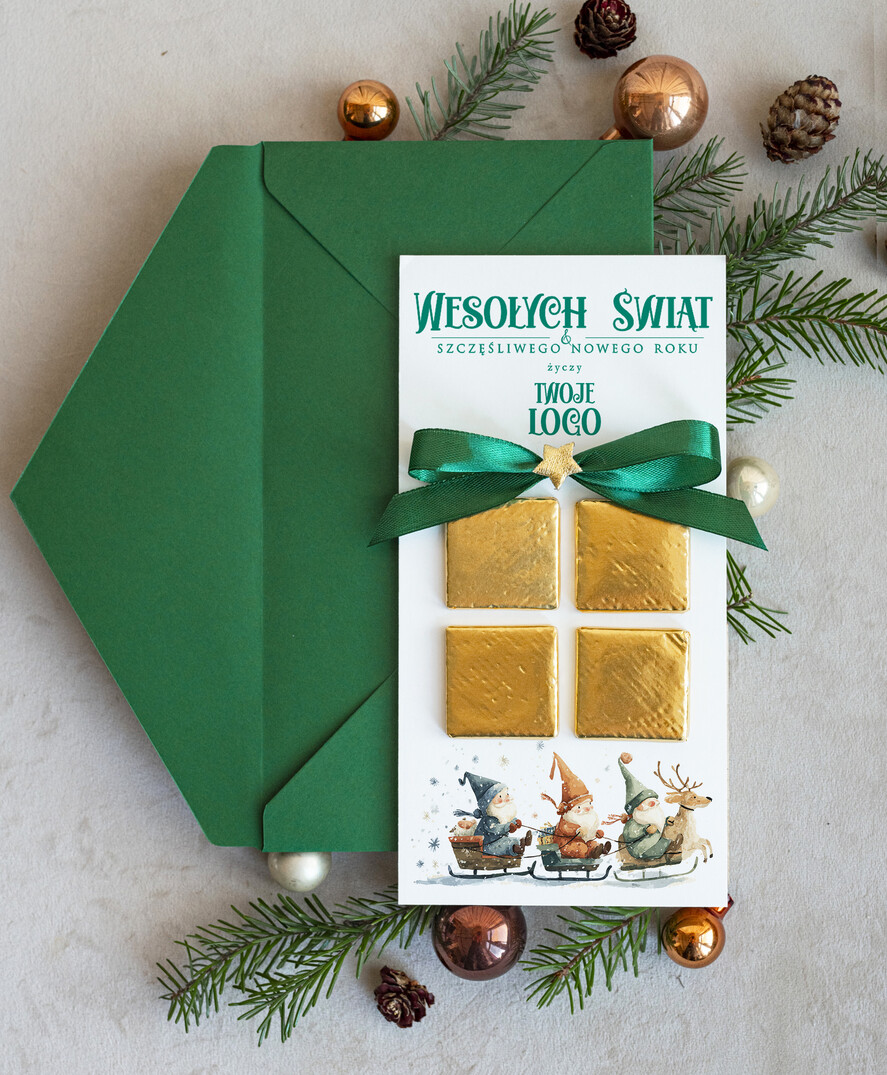 Kartki świąteczne z logo firmy natural kartka świąteczna z logo waszej firmy, ręcznie robione kartki świąteczne z czekoladką, kartki na święta bozegonarodzenia z czekoladkami1