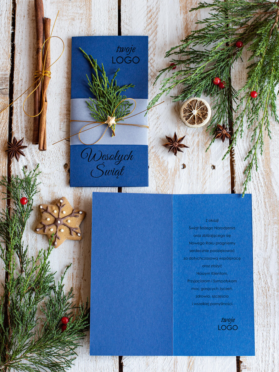 Kartki świąteczne z logo firmy natural kartka swiateczna z twoim logo, ręcznie robione1