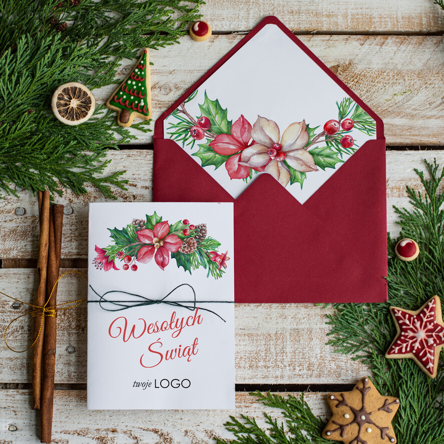 Kartki świąteczne z logo firmy Retro/nowoczesne Kartki Bożonarodzeniowe z Logo Twojej Firmy, karnety bożonarodzeniowe firmowe0