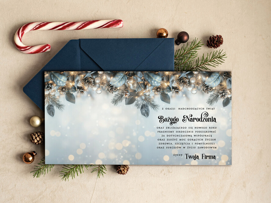 Kartki świąteczne z logo firmy Retro/nowoczesne Kartki Bożonarodzeniowe z Logo Twojej Firmy, karnety bożonarodzeniowe firmowe biznesowe kartki świąteczne z Twoim logo, świąteczne kartki dla firm z logo1