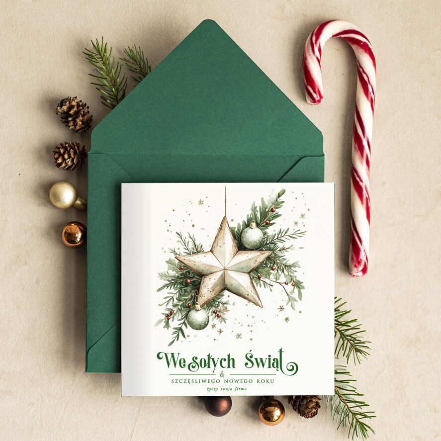 Kartki świąteczne z logo firmy Retro/nowoczesne kartki swiateczne z logo firmy, biznesowa kartka świąteczna, bożonarodzeniowa kartka firmowa, noworoczne kartki z życzeniami dla klientów i pracowników0