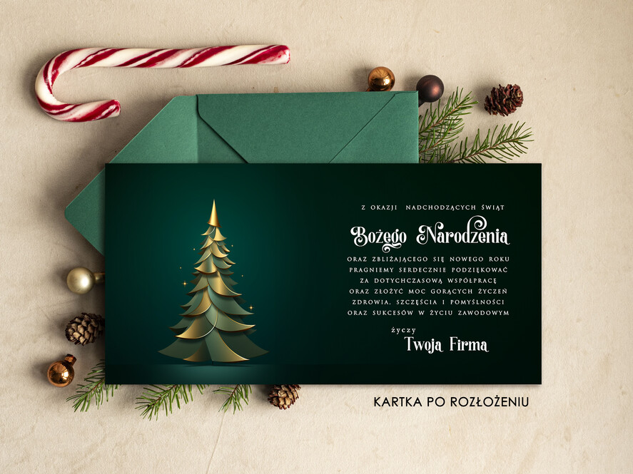 Kartki świąteczne z logo firmy Retro/nowoczesne biznesowe kartki świąteczne z Twoim logo, świąteczne kartki dla firm z logo, kartki świąteczne dla pracowników 1