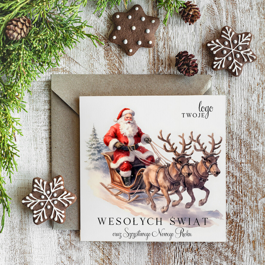 Kartki świąteczne z logo firmy Retro/nowoczesne karnety bożonarodzeniowe biznesowe kartki świąteczne z Twoim logo, świąteczne kartki dla firm z logo, kartki świąteczne dla pracowników karnety bożonarodzeniowe0