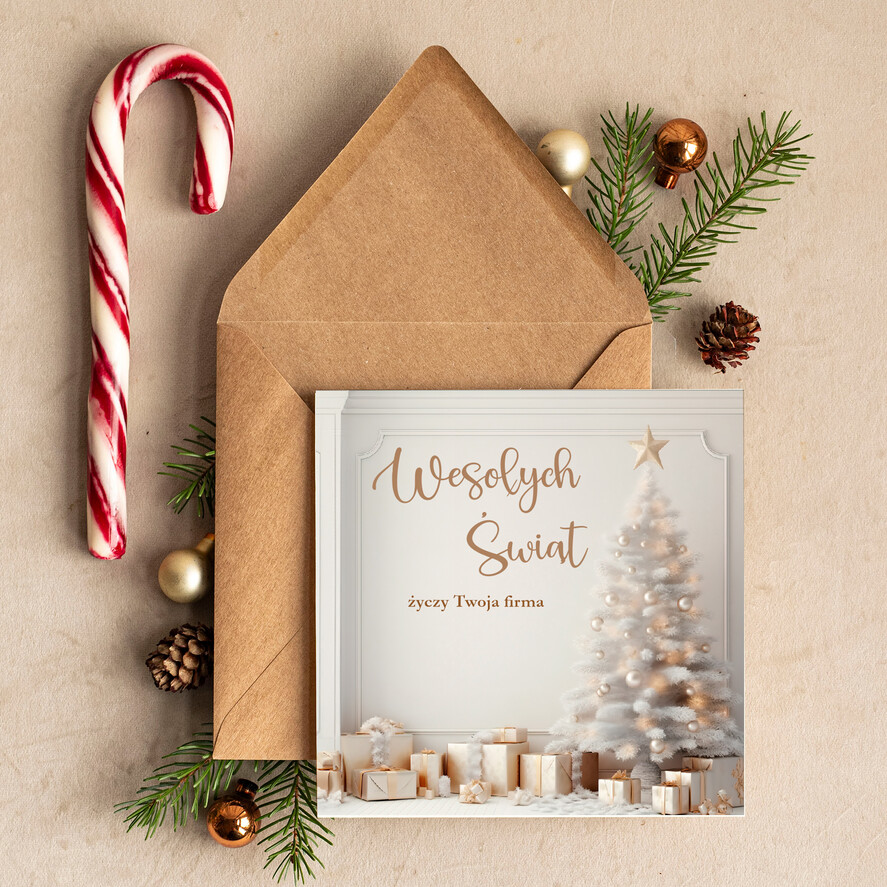 Kartki świąteczne z logo firmy Retro/nowoczesne firmowe kartki bozonarodzeniowe z logo, karnety bożonarodzeniowe firmowe, kartki świąteczne dla pracowników, eleganckie kartki świąteczne z logo firmy0