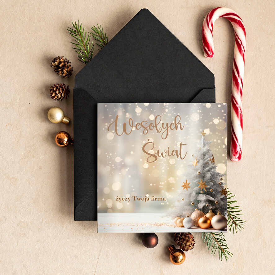 Kartki świąteczne z logo firmy Retro/nowoczesne firmowe kartki bozonarodzeniowe z logo, karnety bożonarodzeniowe firmowe, kartki świąteczne dla pracowników, eleganckie kartki świąteczne z logo firmy0