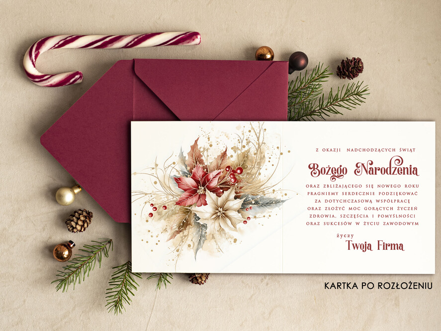 Kartki świąteczne z logo firmy Retro/nowoczesne biznesowe kartki świąteczne z Twoim logo, świąteczne kartki dla firm z logo, kartki świąteczne dla pracowników, firmowe kartki swiateczne z logo1