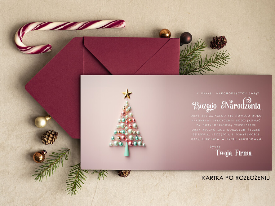 Kartki świąteczne z logo firmy Retro/nowoczesne Kartki na święta dla Pracowników, kartki świąteczne z logo firmy, noworoczne kartki dla firm z logo, kartka bożonarodzeniowa z życzeniami dla klientów1