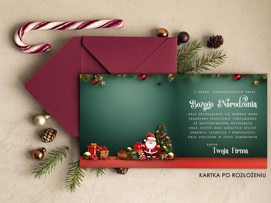 Kartki świąteczne z logo firmy Retro/nowoczesne karnety bożonarodzeniowe biznesowe kartki świąteczne z Twoim logo, świąteczne kartki dla firm z logo, kartki świąteczne dla pracowników 1