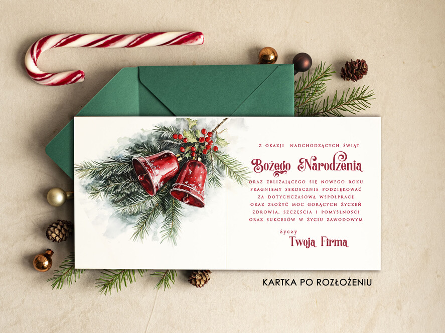 Kartki świąteczne z logo firmy Retro/nowoczesne kartki swiateczne z logo firmy, biznesowa kartka świąteczna, bożonarodzeniowa kartka firmowa, noworoczne kartki z życzeniami dla klientów i pracowników1