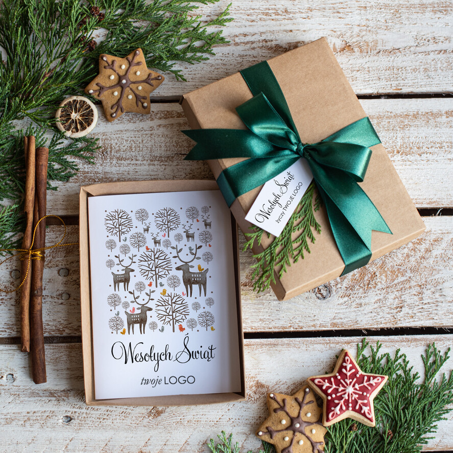 Kartki świąteczne z logo firmy kartka pudełko kartki świąteczne dla firmy z logo kartka świąteczna w pudełku 0