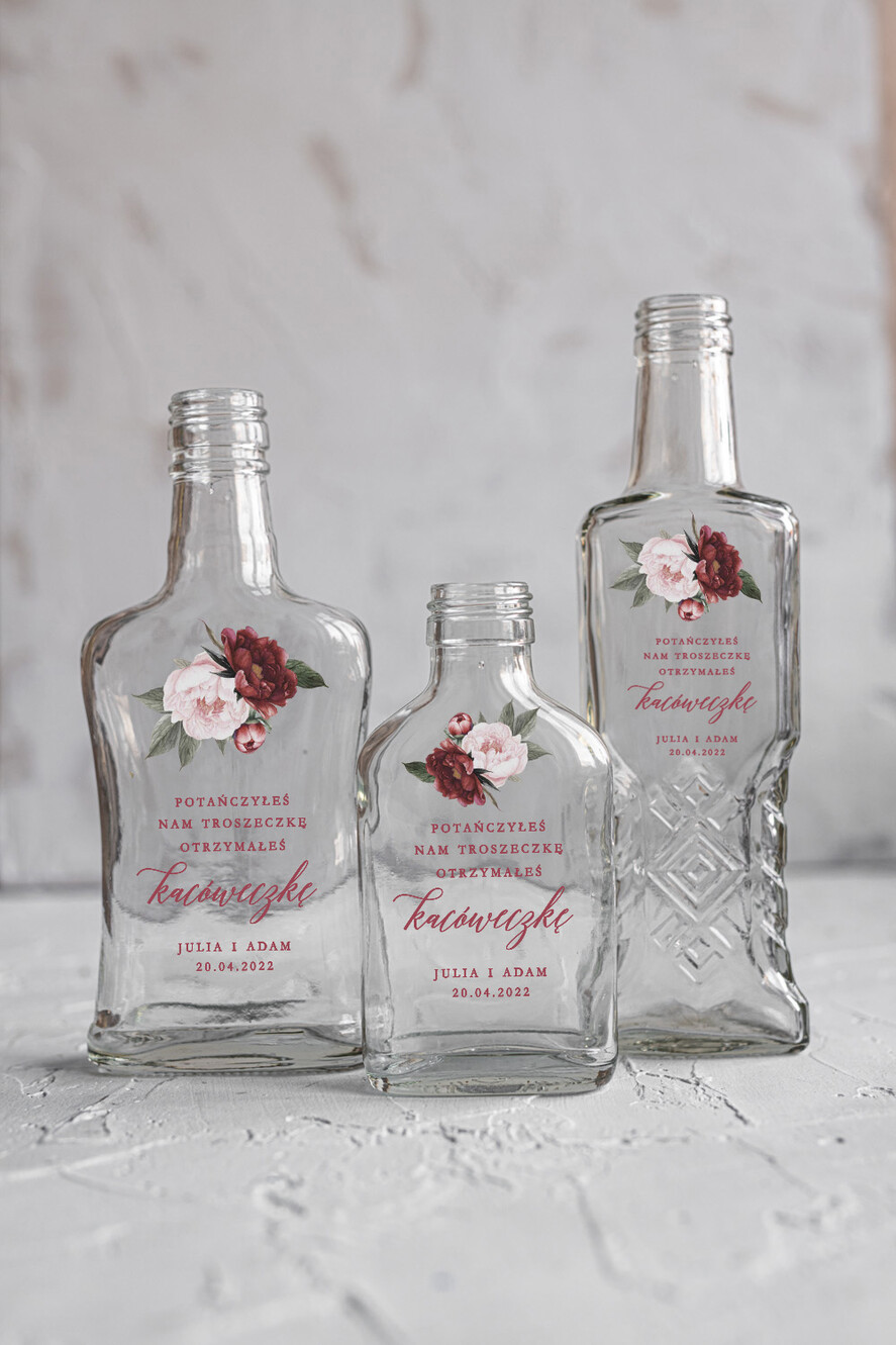Podziękowania dla Gości Weselnych Butelki/słoiczki z nadrukiem UV podziękowania dla gości weselnych  buteleczki na alkohol rustykalne prezenty dla gości weselnych wydruk na butelce1