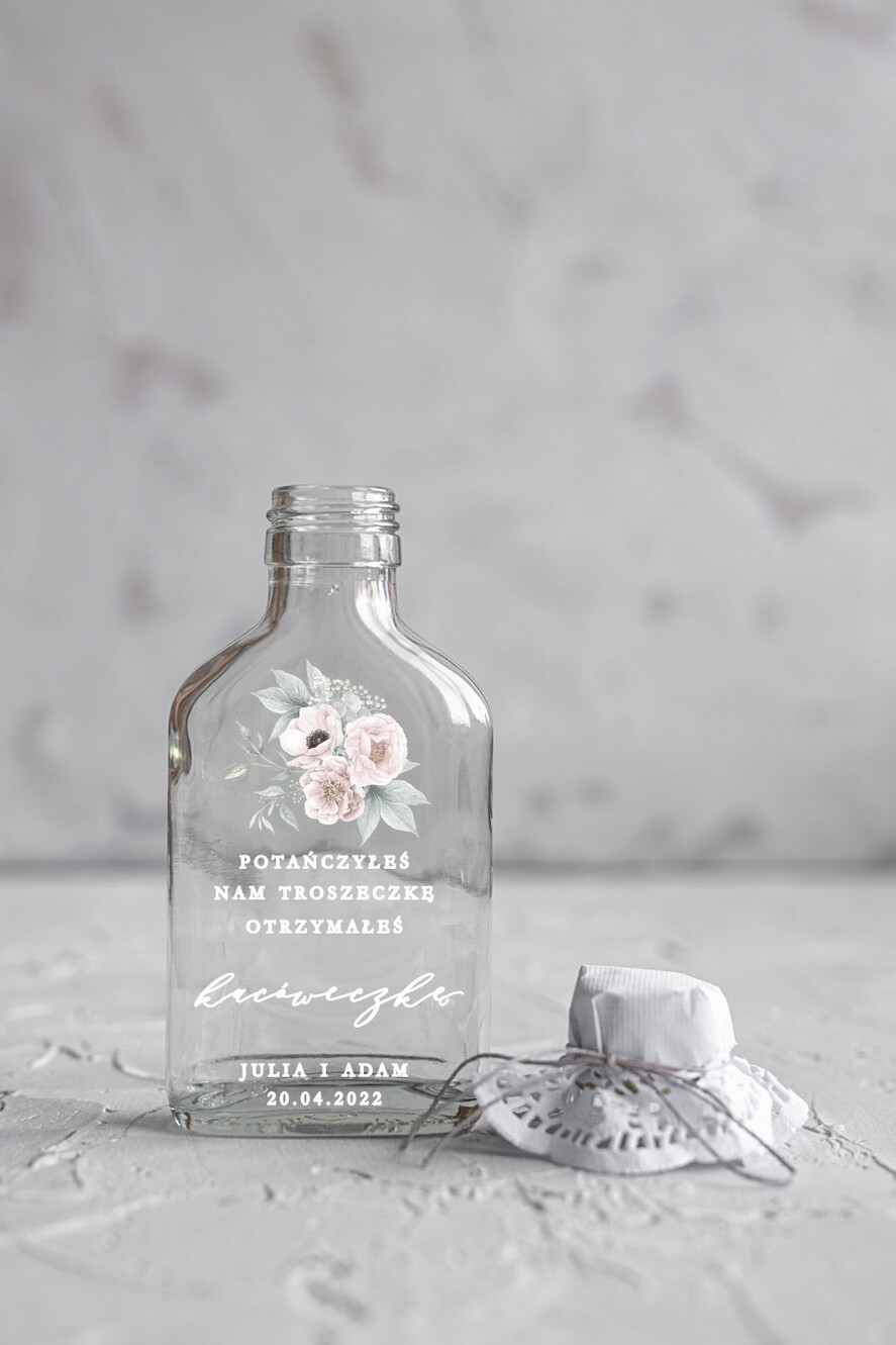 Podziękowania dla Gości Weselnych Butelki/słoiczki z nadrukiem UV podziękowania dla gości kacówki upominki dla gości weselnych piersiówka   0