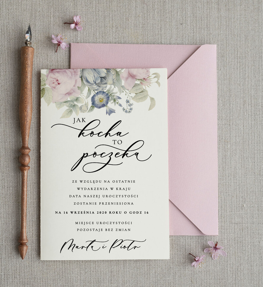 Zmień/Zarezerwuj datę ślubu - save the date Zmień datę Ślubu zmień datę ślubu karta dopasowana do zaproszeń wyślij informację do swoich gości 1