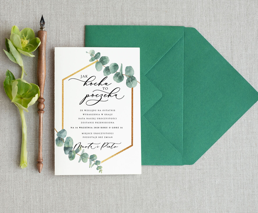 Zmień/Zarezerwuj datę ślubu - save the date Zmień datę Ślubu zmień datę ślubu karta dopasowana do zaproszeń 1