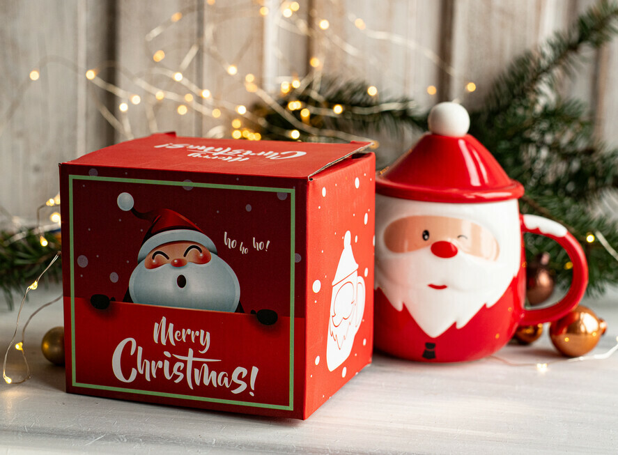 Prezenty oferta dla Firm kubki, filiżanki, kubki termiczne świąteczny kubek dla pracowników, upominki firmowe z ligo firmy, prezent od firmy na święta, kubek z mikołajem na prezent dla pracowników1