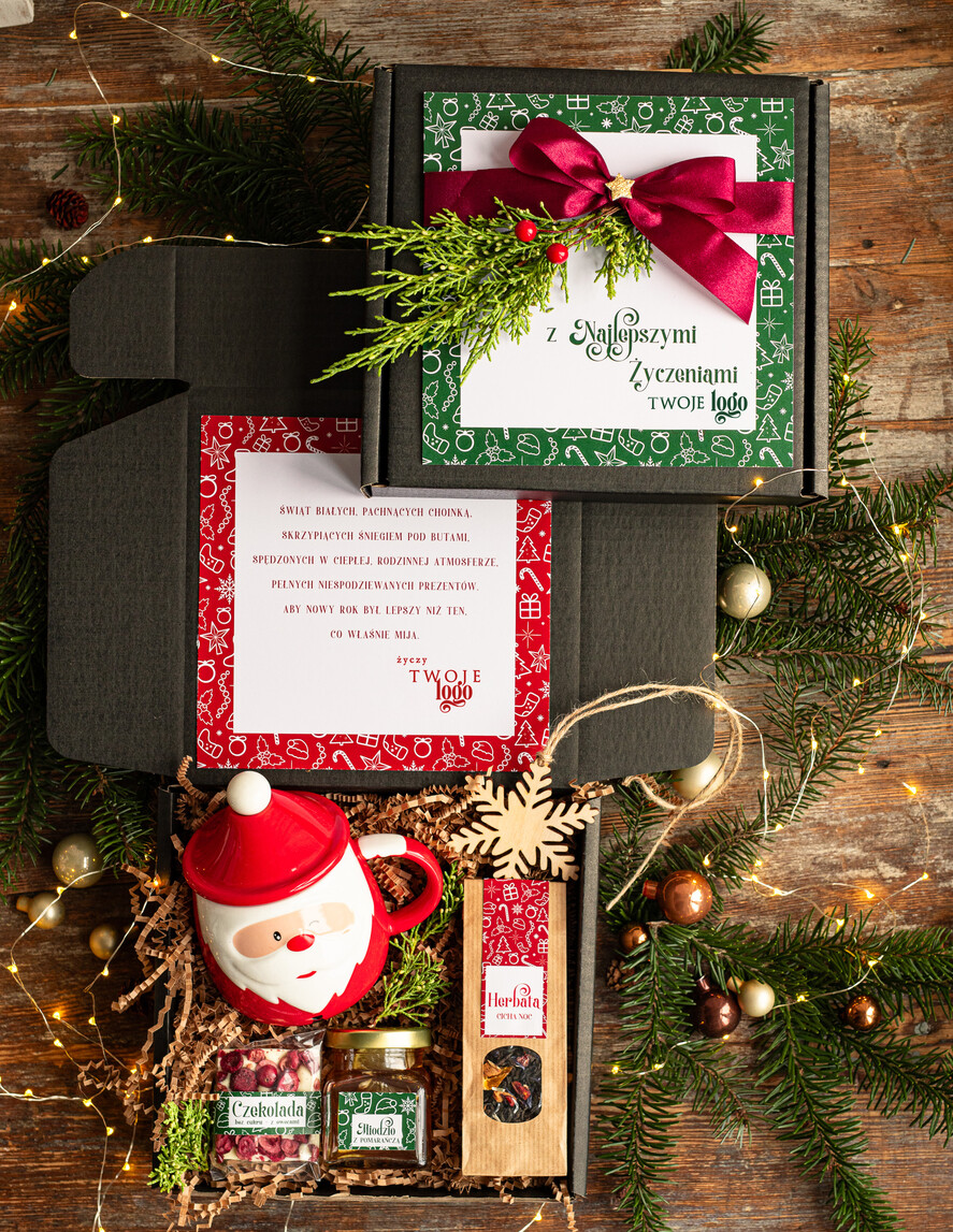 Prezenty oferta dla Firm kubki, filiżanki, kubki termiczne Mikołajowy Kubek w zestawie świątecznym z logo firmy , prezenty biznesowe z kawą i herbatą, upominki na święta dla pracowników i kontrahentów, personalizowane prezenty firmowe, zestawy świąteczne z logo,0