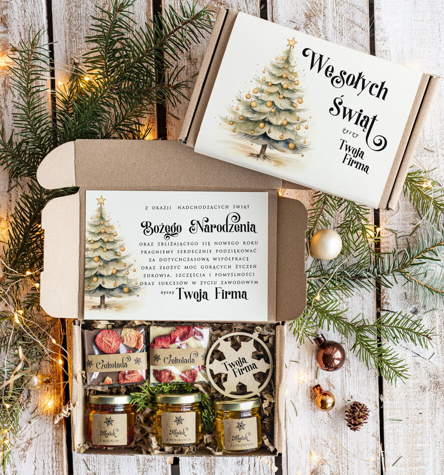 Prezenty oferta dla Firm słodkie zestawy  Oryginalne prezenty świąteczne dla klientów biznesowych, drobne prezenty swiateczne od firm z logo, drobne prezenty dla pracowników od firmy, prezenty firmowe0