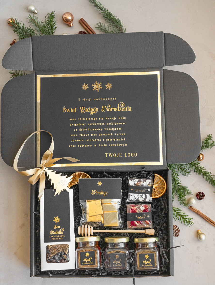 Prezenty oferta dla Firm słodkie zestawy  kosze prezentowe dla firm, prezenty biznesowe z kawą i herbatą, upominki na święta dla pracowników i kontrahentów, personalizowane prezenty firmowe, zestawy świąteczne z logo, firmowe upominki świąteczne8