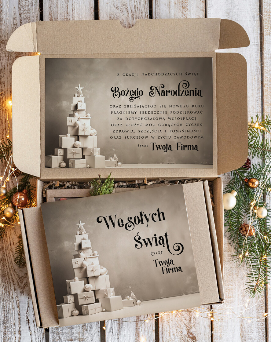 Prezenty oferta dla Firm kawa  herbata miód Prezenty na Boże Narodzenie dla klientów, bożonarodzeniowy prezent biznesowy dla firm z kawą i herbatą, paczki na święta dla pracowników, upominek biznesowy box swiąteczny zestaw z logo 1