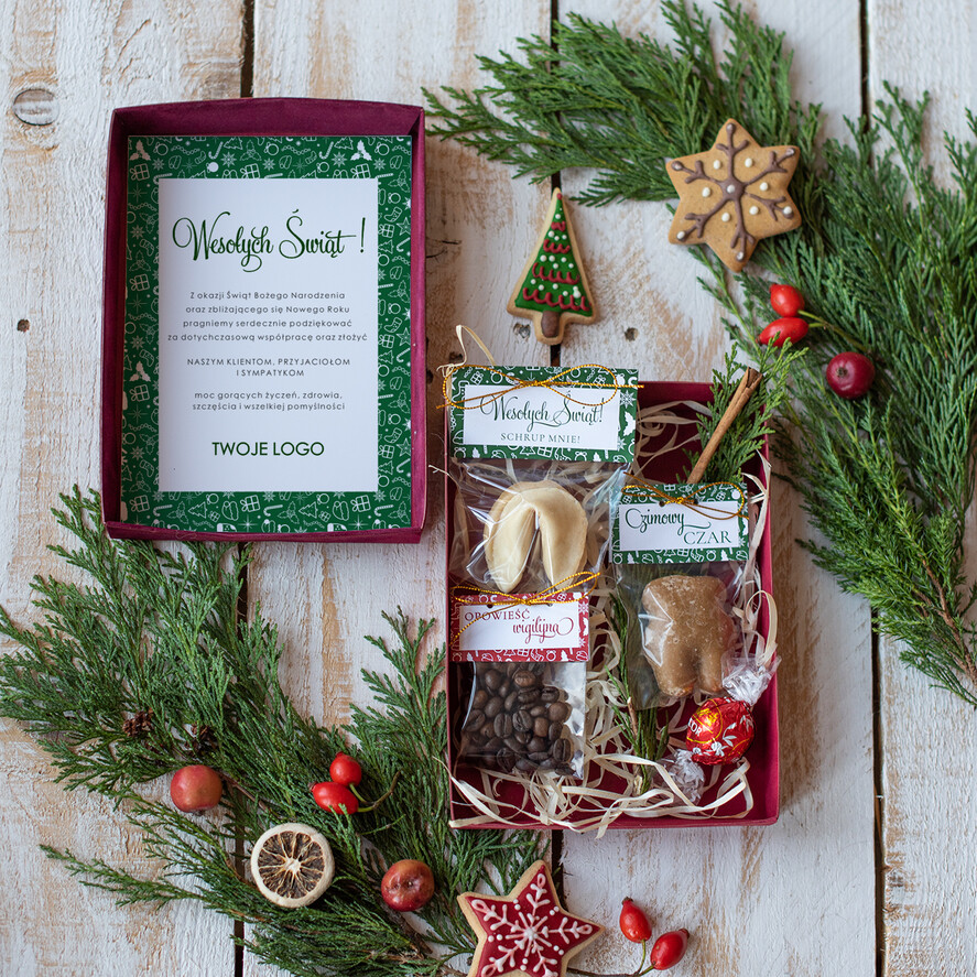 Prezenty oferta dla Firm kawa  herbata miód upominki na święta zestaw świąteczny dla firm welurowe pudełko z herbatą i kawą    1