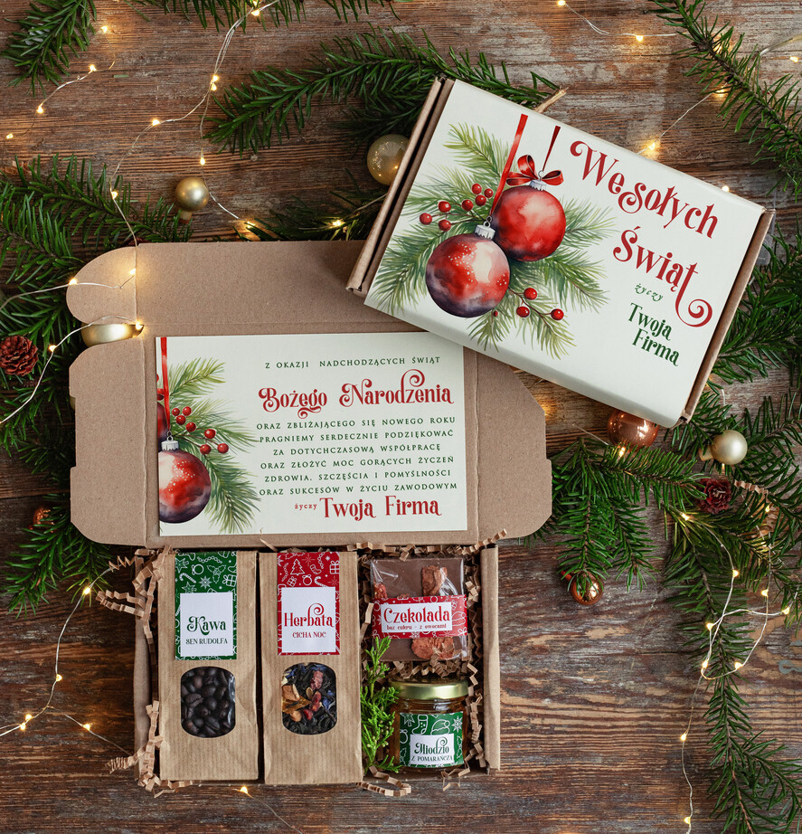 Prezenty oferta dla Firm kawa  herbata miód Paczki świąteczne dla pracowników, prezenty biznesowe dla firm z kawą i herbatą, upominki na święta dla pracowników, paczki świąteczne dla pracowników i kontrahentów0